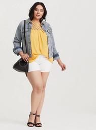 Yellow Strappy Georgette Tank