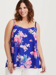 Blue & Neon Pink Floral Swing Cami