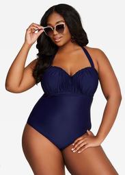 Ruched Top One Piece Swimsuit