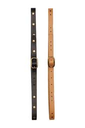 Star Stud Leather Belts - Set of 2