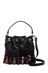 Astor Whipstitch Leather Small Bucket Bag Crossbody Bag