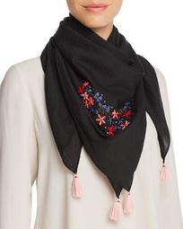 Embroidered Square Scarf