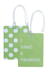 2-Piece Luggage Tag Set - Lime Green