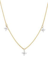 Diamond Clover Station Necklace in 14K White & Yellow Gold, 0.30 ct. t.w. - 100% Exclusive