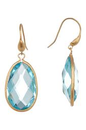 18K Gold Clad Crystal Teardrop Dangle Earrings