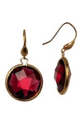 Faceted Round Rubellite Crystal Dangle Earrings