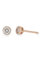 14K Rose Gold Bezel Set Stud Earrings - 0.25 ctw