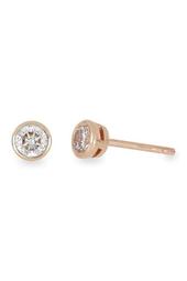 14K Rose Gold Bezel Set Stud Earrings - 0.33 ctw