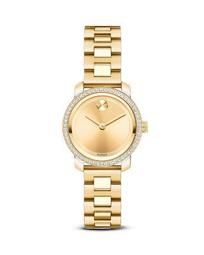 Movado BOLD Yellow Gold Ion-Plated Stainless Steel Watch with Diamonds, 25mm