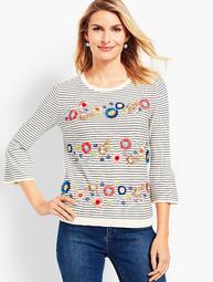 Floral Row Crewneck Sweater