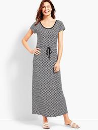 Soft Drape Jersey Dress - Joyful Geo Print