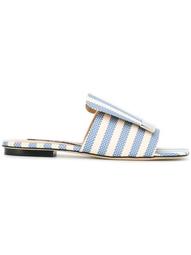 striped slider sandals