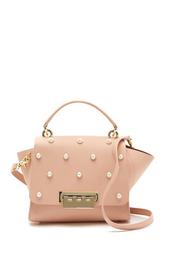 Eartha Iconic Faux Pearl Top Handle Leather Satchel