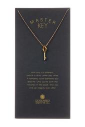 14K Yellow Gold Vermeil 'Master Key' Beaded Vintage Key Pendant Necklace