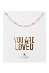 14K Yellow Gold Vermeil 'You Are Loved' Delicate Filigree Link Choker Necklace
