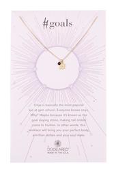 14K Yellow Gold Vermeil 'Accomplish Magnificent Things' Onyx Bead & Hashtag Pendant Necklace