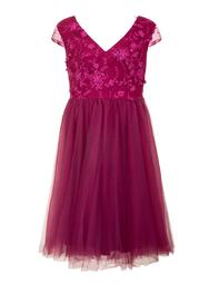 *Chi Chi London Curve Berry Floral Midi Prom Dress