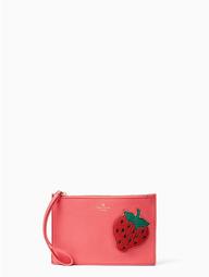 Strawberry Mini Leather Wristlet