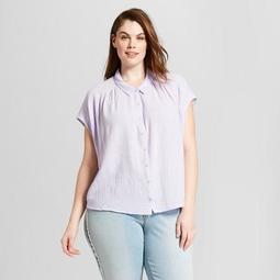 Women's Plus Size Short Sleeve Drapey Button-Down - Universal Thread™