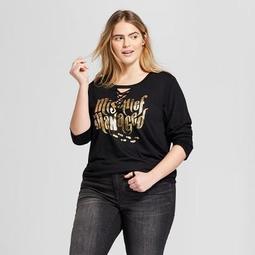 Women's Harry Potter® Plus Size "Mischief Managed" Long Sleeve Graphic T-Shirt (Juniors') - Black