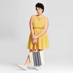 Women's Plus Size Smock Waist Dress - Universal Thread™ Yellow X