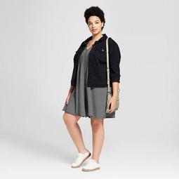 Women's Plus Size Knit Stripe Tank Dress - Universal Thread™ Black Stripe