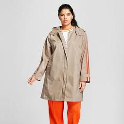 Hunter for Target Women's Plus Size Hooded Trench Coat - Khaki