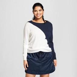 Hunter for Target Women's Plus Size Colorblock Lightweight Sweater - Navy