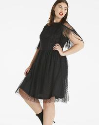 Simply Be Fringed Mesh Dress