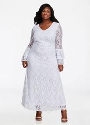 Bell Sleeve Lace Maxi Dress