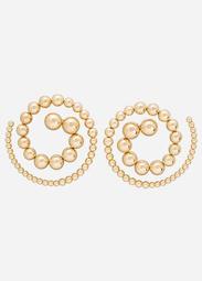 Gold Studded Swirl Earrings