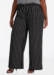 Striped Pull On Wide Leg Pant