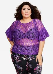 Double Bell Sleeve Lace Top