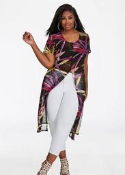 Tropical Neon Print Duster