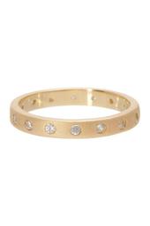 14K Gold Vermeil Swarovski Crystal Embellished Matte Dotted Band Ring
