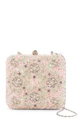 Beaded & Sequined Squared Hard Case Clutch