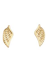 Gold Plated Sterling Silver Angel Wing Stud Earrings