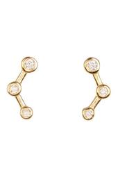 Gold Plated Sterling Silver CZ Constellation Stud Earrings