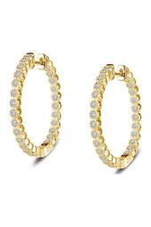 18K Gold Plated Sterling Silver Hoop Earrings