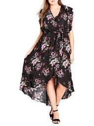 Plus Lolita Floral Maxi Dress