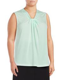 Plus Sleeveless Knotted Top