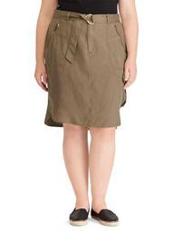 Plus Belted Cargo Skirt