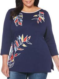 Plus Embroidered Cotton Top