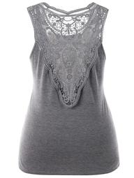 Plus Size Back Sheer Lace Top