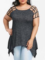 Plus Size Caged Tunic Tee