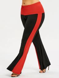 Plus Size Two Tone Flare Pants