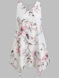 Plus Size Floral Handkerchief Dress