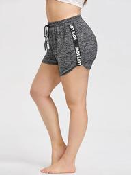 Love Strappy Panel Plus Size Workout Shorts