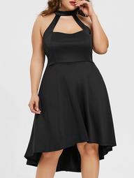 Cut Out High Low Plus Size Formal Dress