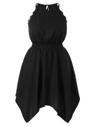 Plus Size Sleeveless Asymmetric Flare Dress